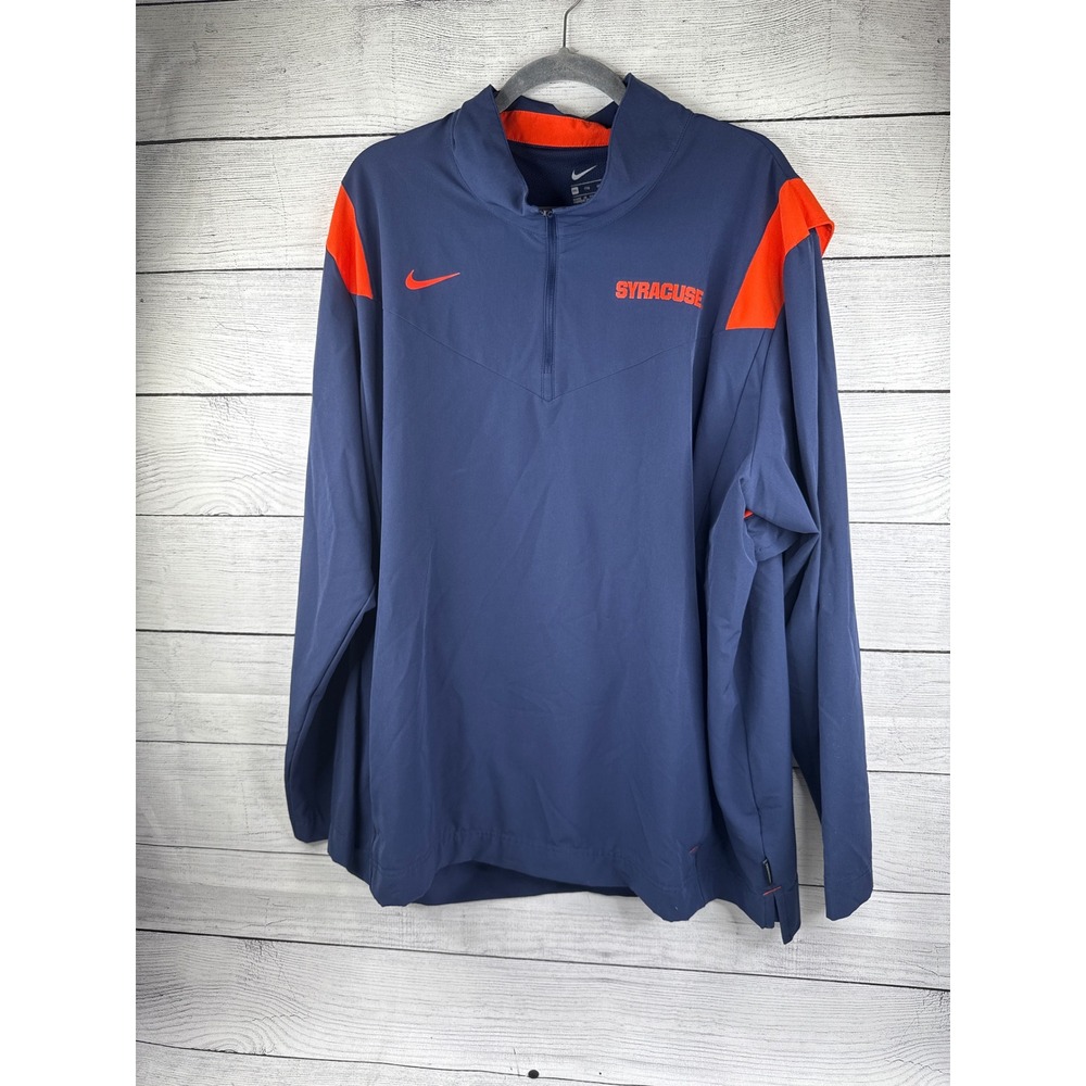 Nike Syracuse Pullover Jacket XXL Long Sleeve Orange Blue Mens‎